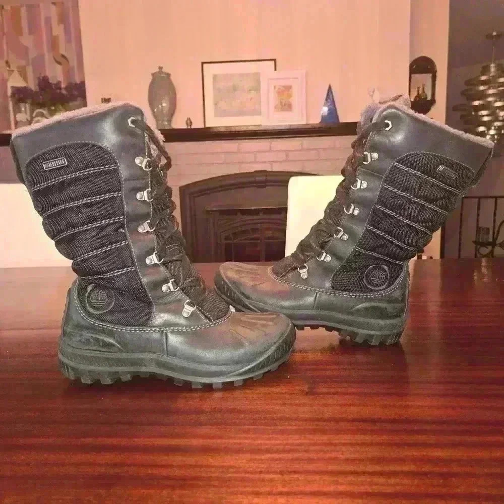 Timberland Earthkeepers Mount Holly Tall Lace Duck Boot Womens Size 5.5 Black